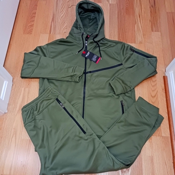 2 Piece Tech Training Athletic Track Sweatsuit Hoodie/Joggers Size Small Men - Picture 1 of 4